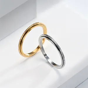 Minimalistisch 2mm Titan Stahl Spinner Ring Mattierter Edelstahl Damen Schmuck Mode