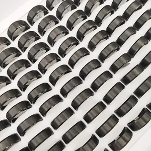 8mm Matte Black Titanium Steel Ring Wholesale Men Simple Smooth Stainless Steel Jewelry