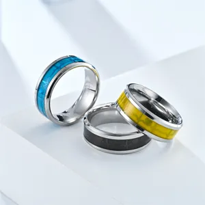 Edelstahl leuchtende EKG Herzschlag Ringe Set, coole Paarschmuck für Alltag und Geschenke.