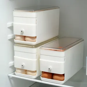 Minimalistische Kunststoff Kühlschrank Eieraufbewahrungsbox Rollende Mehrschichtige Schublade Eierhalter Küchenorganizer