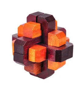 Interlocking wooden puzzle brain teaser educational toy adult logic game traditional block