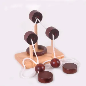 Wooden brain teaser puzzle game traditional educational toy for adults and kids unlocking fun