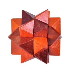 Wooden interlocking puzzle brain teaser adult educational toy classic spatial logic puzzle toy