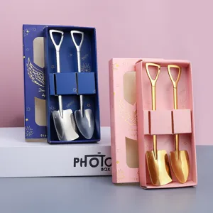 Creative Stainless Steel Shovel Spoon Retro Watermelon Dessert Coffee Ice Cream Spoon Novelty Tableware Cutlery Gift