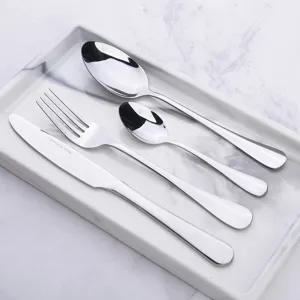 Stainless Steel Cutlery Set Dinner Knife Fork Spoon Teaspoon Kitchen Tableware Modern Minimalist Silver Gold