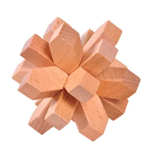 Traditional Wooden Kongming Lock Luban Lock Adult Brain Teaser Puzzle Toy Classic Interlocking Wood Assembly Game