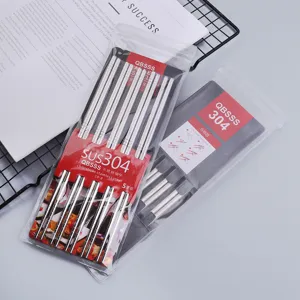 Stainless Steel Chopsticks Metal Square Hollow Reusable Chopsticks Minimalist Home Dining Tableware Kitchen Utensils
