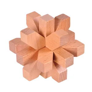 Wooden interlocking puzzle brain teaser adult wooden mechanical lock gift for adults