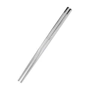 Premium stainless steel square chopsticks durable household tableware metal chop sticks