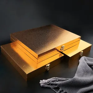 Luxurious gold embossed storage gift box set designed for premium cutlery tableware display.