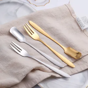 Edelstahl Besteck Set Dessert Löffel Gabel Eiscreme Kaffee Rührlöffel für die Küche.