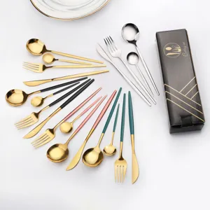 Edelstahl Portugiesisches Besteckset Messer Gabel Löffel Geschirr Set Mit Geschenkkarton Für Küche Esszimmer