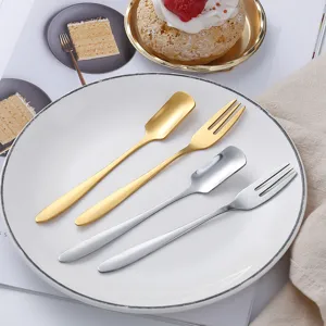 Edelstahl Löffel und Gabel Set für Dessert, Eiscreme und Kaffeeumrühren, Haushaltsware.