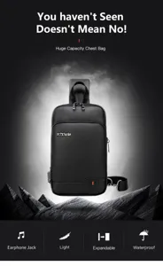 Arctic Hunter Herren Brusttasche wasserdicht erweiterbar Umhängetasche Rucksack