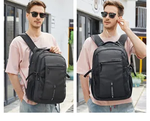 Multifunctional business laptop backpack model detail view for outdoor travel. Perfect.