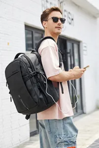 Multifunctional business laptop backpack for men, 15 inch travel anti-theft day pack bag.