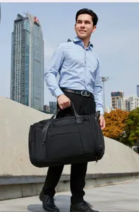 Large capacity travel duffel bag waterproof lightweight casual black luggage handbag for outdoor.