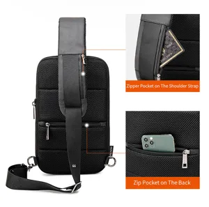ARCTIC HUNTER wasserdichte Herren Brusttasche mit Schultergurt und Reißverschlusstaschen.
