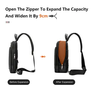 Herren erweiterbare wasserdichte Brusttasche multifunktionale lässige Umhängetasche