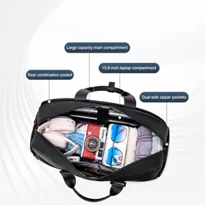 2025 New Nylon Business Commuter Travel Bag Large Capacity Mens Waterproof Handbag Multi Compartment