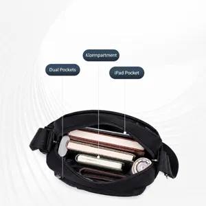 Men's multi-compartment waterproof nylon cross-body bag casual outdoor shoulder bag