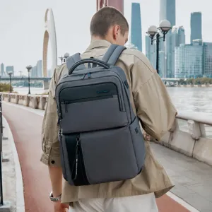 Men Business Backpack 15.6 Inch Laptop Casual Travel Commuter Bag Grey Waterproof Daypack