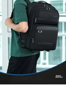 Waterproof business rolling backpack with wheels, multi-functional travel backpack for daily use.