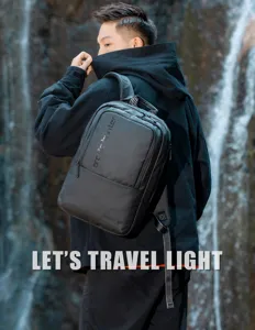 Arctic Hunter business travel backpack detail, waterproof large capacity computer bag for men.