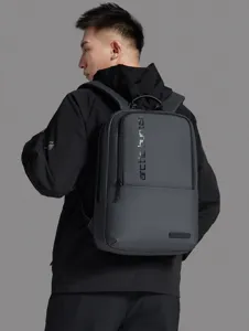 Water-resistant business laptop backpack for men, large capacity urban travel bag.