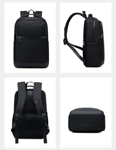 Men's waterproof business casual laptop backpack multi-compartment travel daypack black