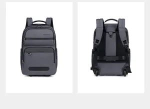 Multi-functional rolling business travel backpack, waterproof wheel design for men and women.