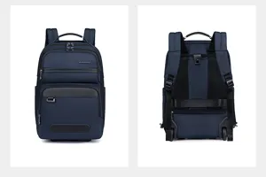 Business rolling backpack with wheels, multi-pocket travel luggage bag for men and women.