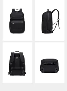 Waterproof rolling business backpack with wheels, multi-functional travel laptop daypack.