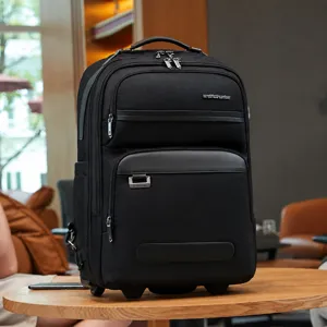 Business rolling backpack for travel waterproof dual-use luggage bag with wheels and handle