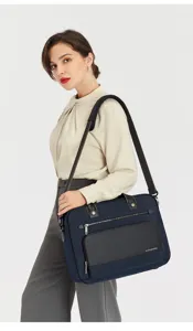Men's business briefcase large capacity laptop shoulder messenger bag waterproof detail view