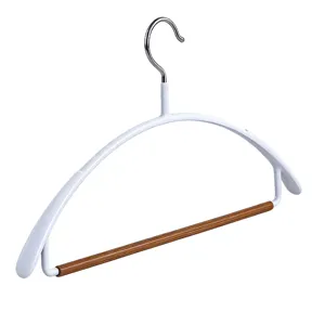 Beech Wood Clothes Hanger Anti Slip Trace Less Garment Organizer Wooden And Metal Coat Hanger For Closet Storage