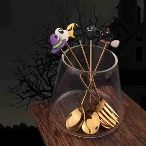 Halloween Besteck Set Edelstahl Löffel Gabel Set kreative Cartoon Dessert Besteck