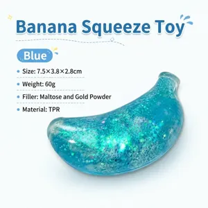 Détails de spécification du jouet anti-stress banane bleue scintillante