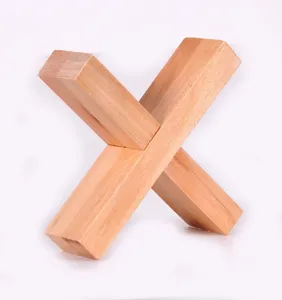 Wooden cross puzzle interlocking brain teaser toy adult game classic wood design