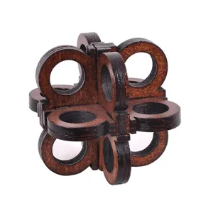 Wooden interlocking puzzle brain teaser traditional Chinese Luban lock toy for intelligence.