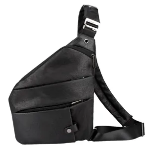 Sac de poitrine tactique noir pour homme sac a dos bandouliere imperméable oxford