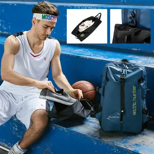 Waterdichte basketbal rugzak met schoenenvak, grote capaciteit sport fitness reistas voor outdoor.