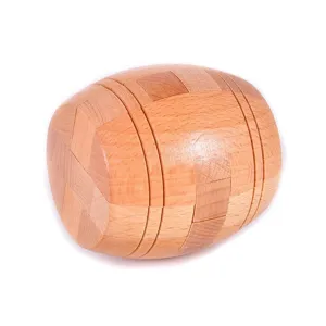 Wooden barrel puzzle classic brain teaser locking wooden toy for kids and adults new