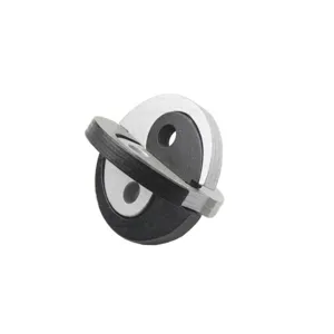 Detail shot of wooden yin yang puzzle lock, classical educational interlocking toy for brain training.