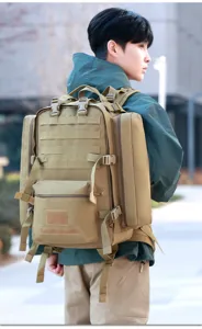 Taktischer Outdoor Rucksack multifunktional Wandern Reise Rucksack gross Kapazitaet khaki