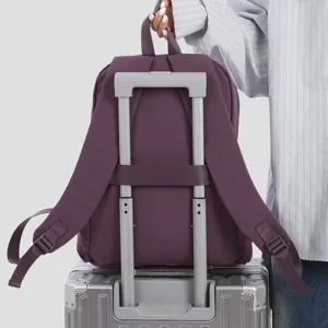 Zaino da viaggio tinta unita con fascia per valigia, grande zaino casual per lo sport.