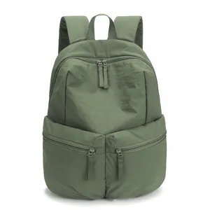 Zaino casual monocolore da esterno, grande zaino da viaggio portatile per uomo e donna