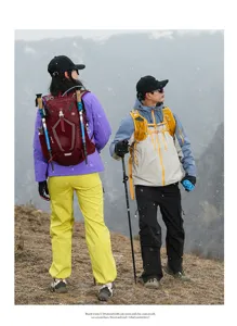 Outdoor hiking backpack detail shot showing lightweight water-resistant camping gear in use.