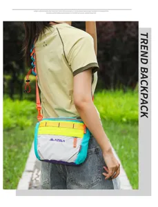 Dopamine colorblock waterproof crossbody bag for outdoor sports, casual riding and daily use.
