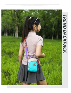 Colorful outdoor crossbody phone bag, compact sports shoulder bag for women daily travel.